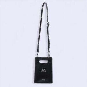 Nana-Nana A5 Matte Black PVC Bag w Shoulder Strap from Japan